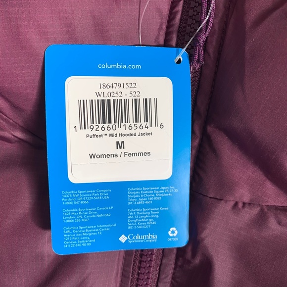 SOLD - Puffect Mid Hooded Columbia Jacket NWT - Picture 3 of 8